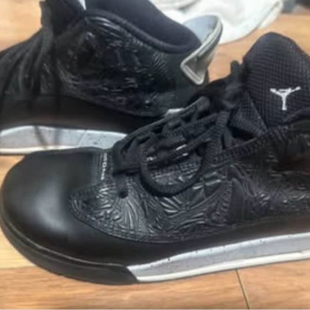 Jordan Black and Gray Athletic Shoes
